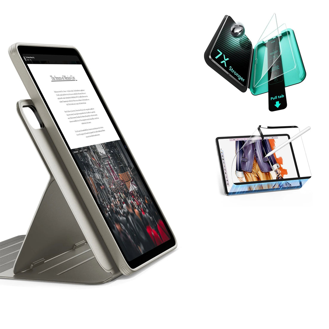 iPad Air 13" (M4) 2026 Bundle Shift Magnetic Case, Papel-Feel Magnetic & Armorite® Protection - Titanium ESR ESR