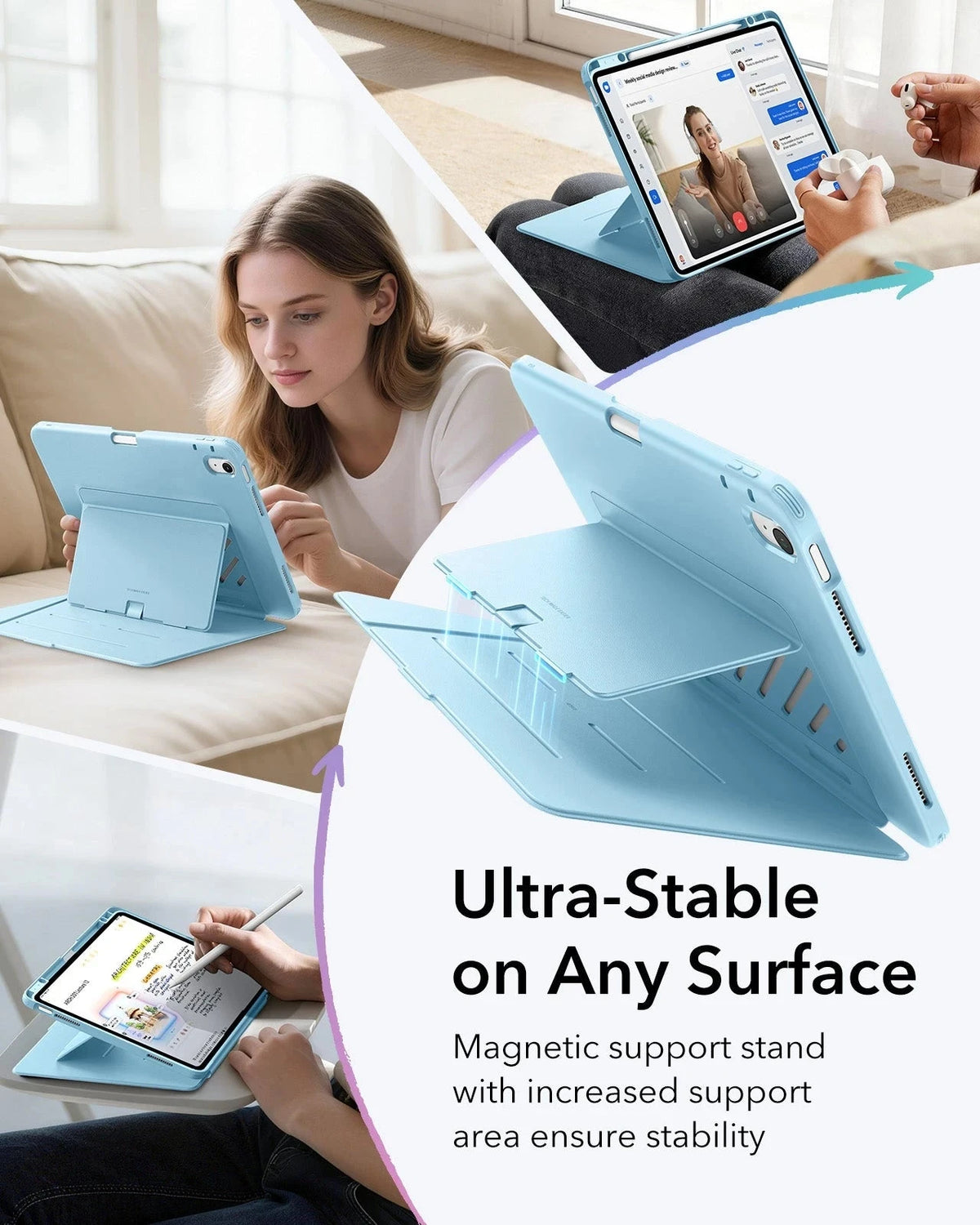 iPad Air 13" (M4) 2026 Flip Magnetic Case with Pencil Holder - Sky Blue ESR ESR