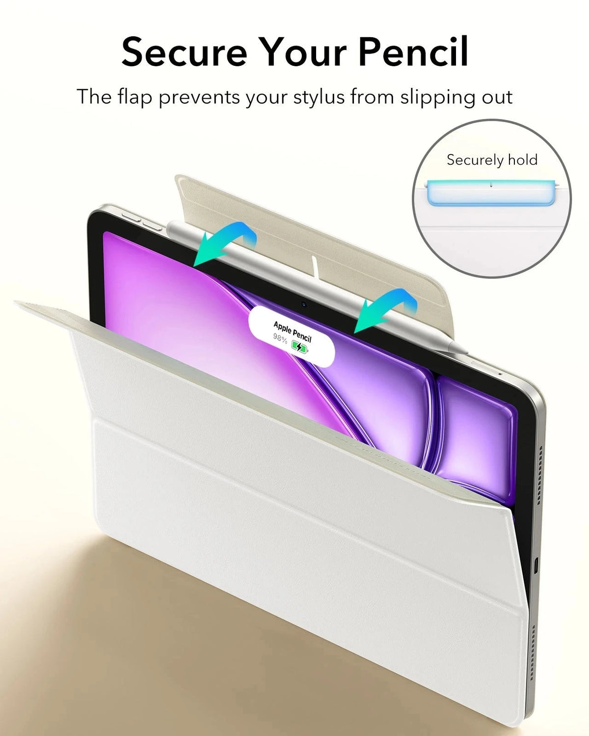 iPad Air 13" (M4) 2026 Rebound Magnetic Case - Brilliant White ESR ESR