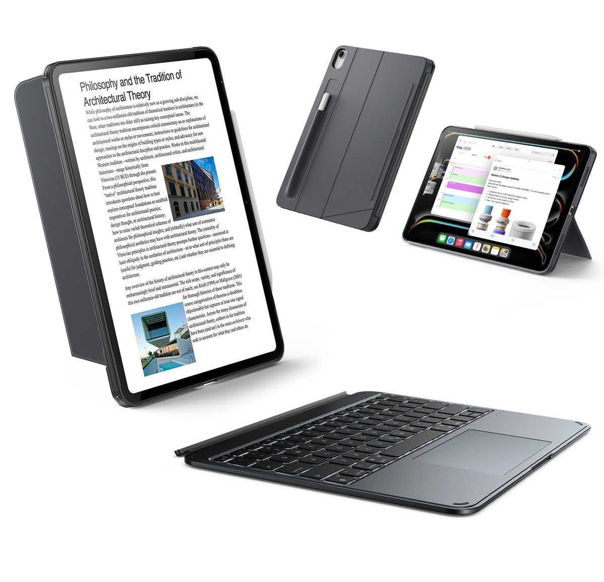 iPad Air 13" (M4) 2026 Shift Keyboard Case (Detachable) -UK Layout-Dark Gray ESR ESR