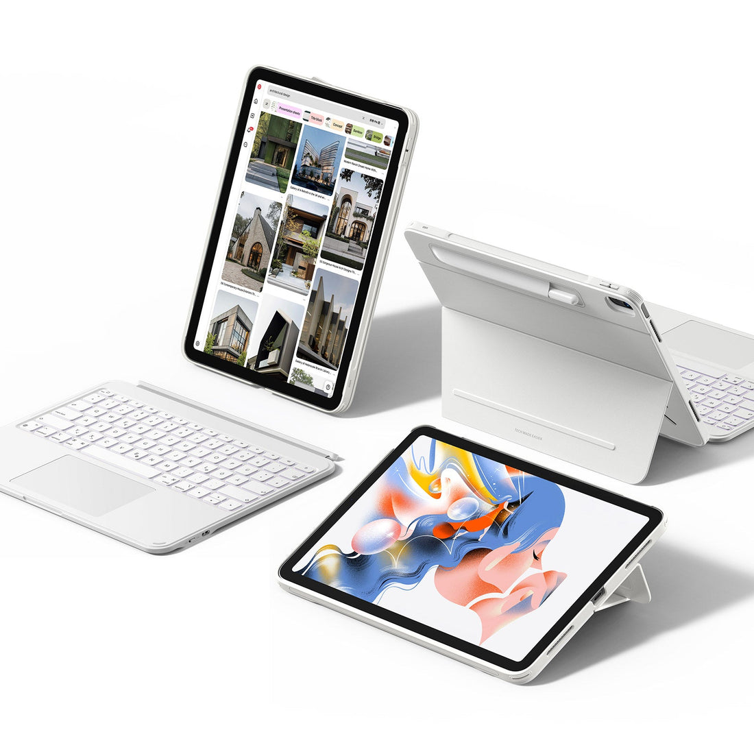 iPad Air 13" (M4) 2026 Shift Tastaturhülle (abnehmbar) - DE Layout - White ESR ESR