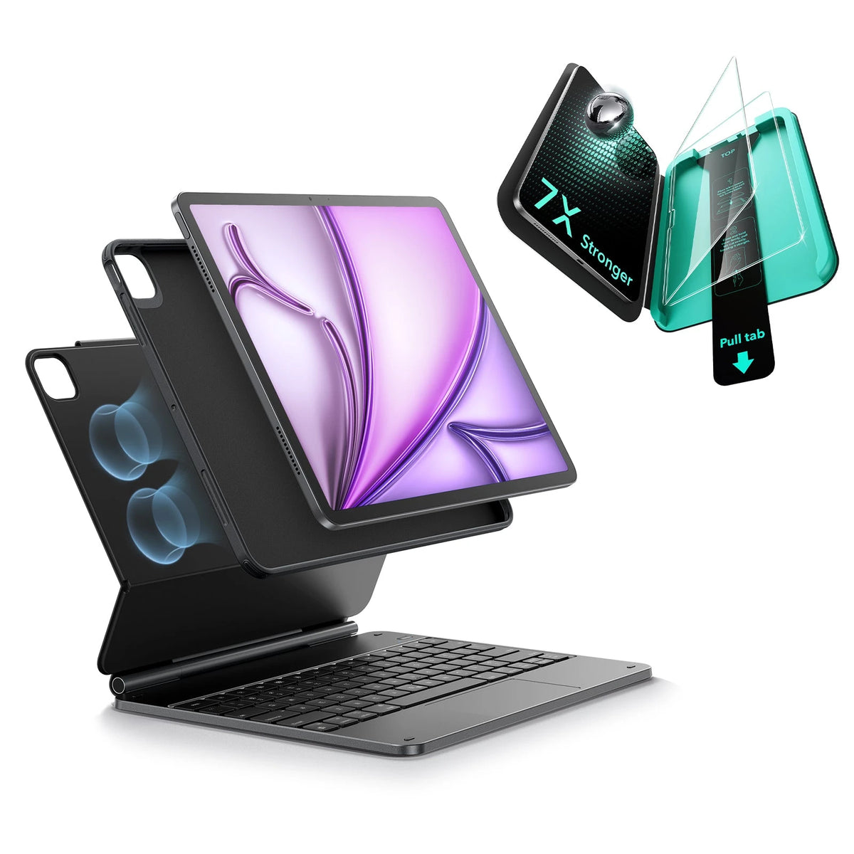 iPad Air 13" (M4, 2026) Bundle Rebound Magnet-Tastaturhülle 360° & Displayschutz
