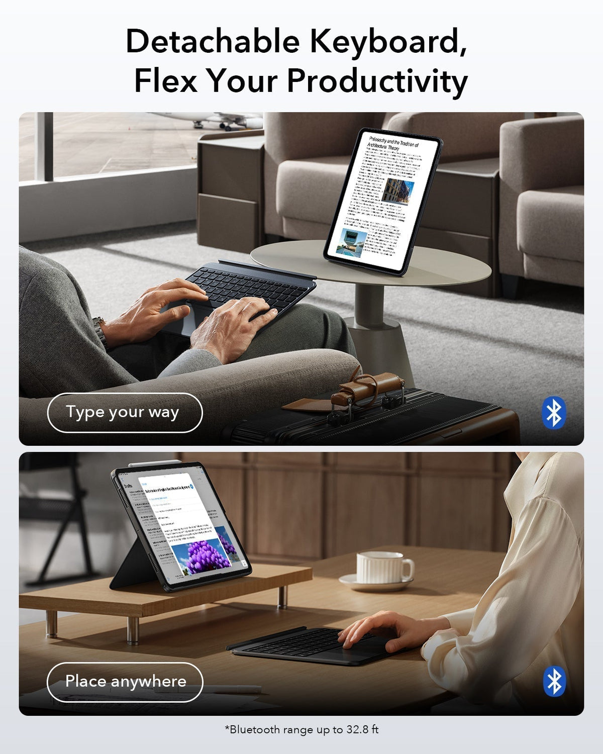Tastaturhülle für iPad Air 13" (M4, 2026) mit großem Trackpad-Detachable keyboard