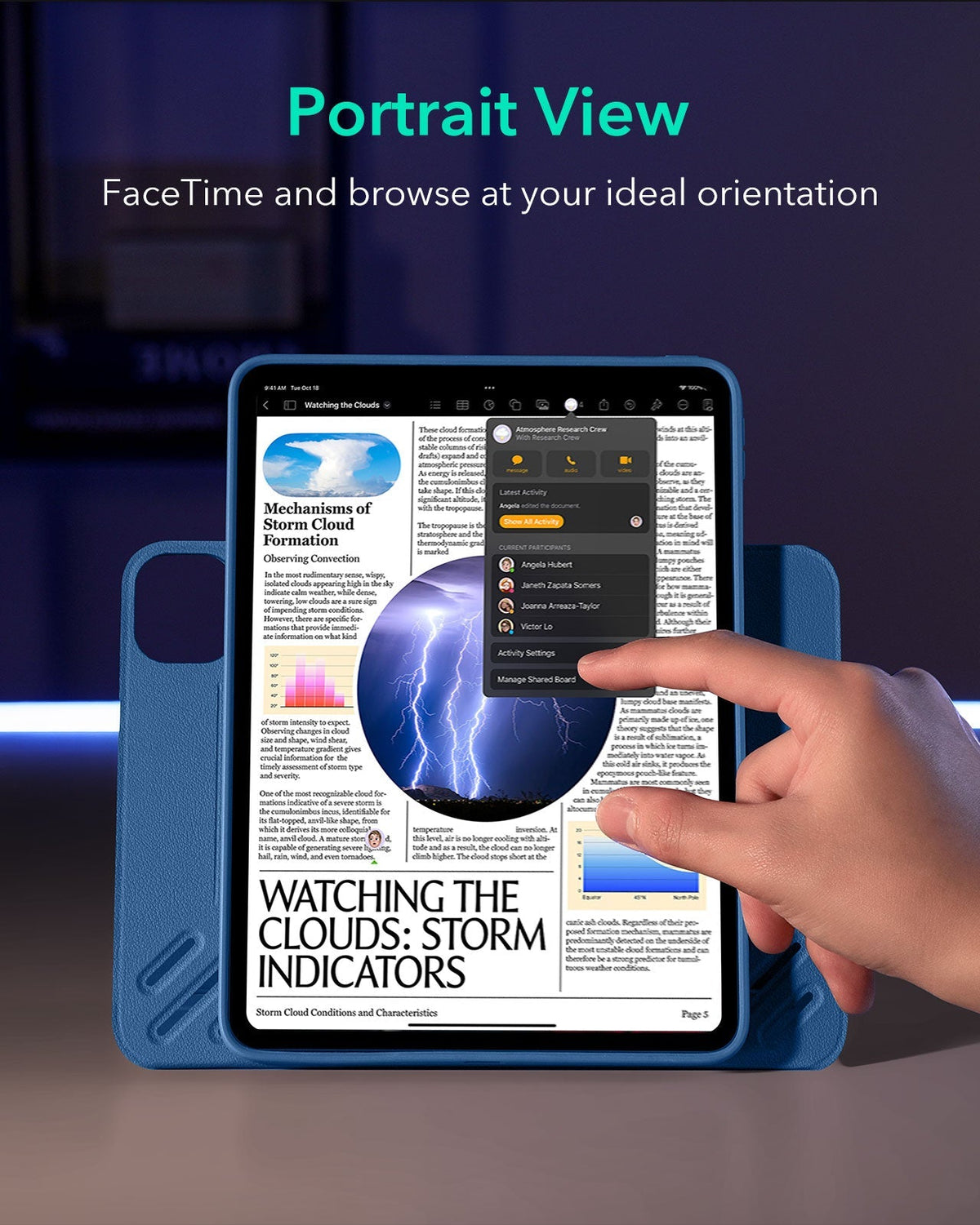 iPad Pro 11" (2025) Bundle Shift Magnetic Case & Armorite® Paper-Feel Protection - Navy Blue ESR ESR