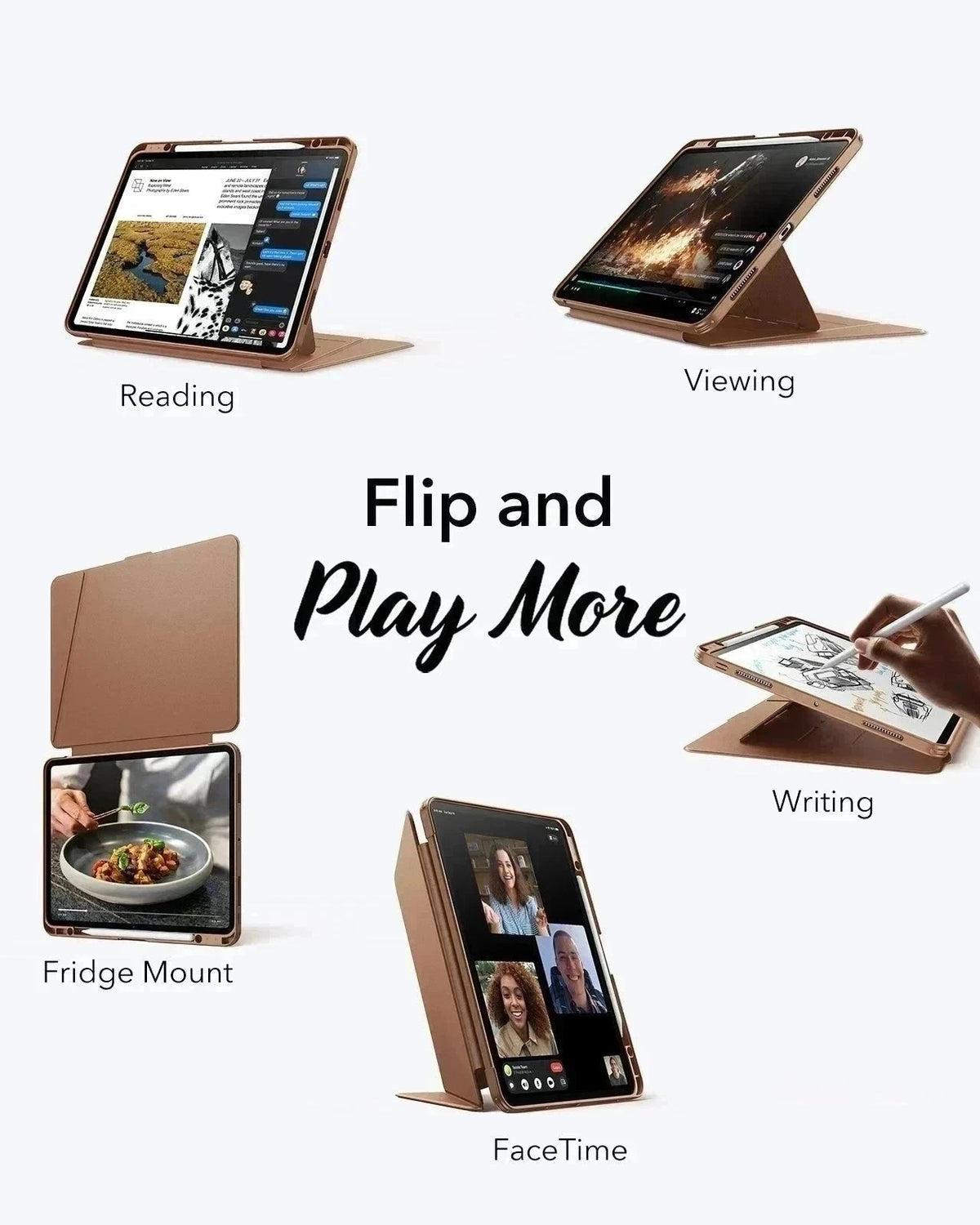 iPad Pro 11" (2024) Flip Magnetic Case with Pencil Holder - Brown ESR ESR