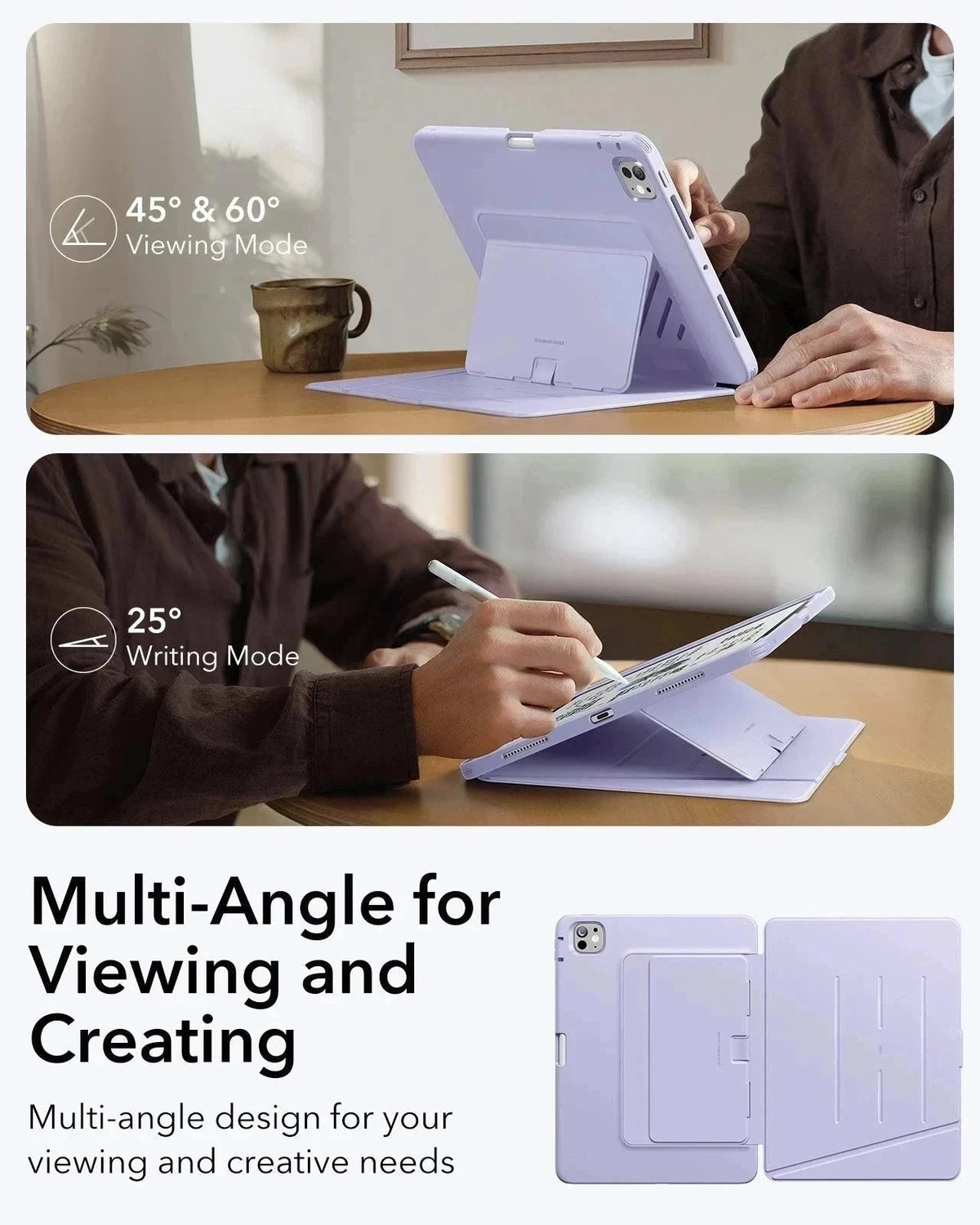 iPad Pro 11" (2024) Flip Magnetic Case with Pencil Holder - Purple ESR ESR