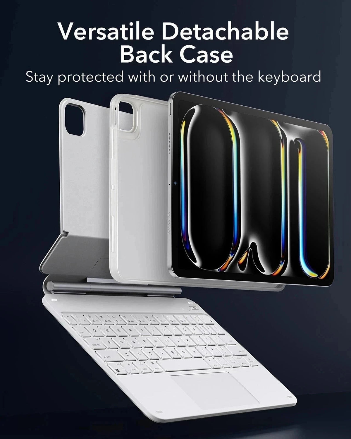 iPad Pro 11ʺ (2025) Rebound Magnetic Keyboard Case 360 Pencil Bundle - US Layout-White ESR ESR