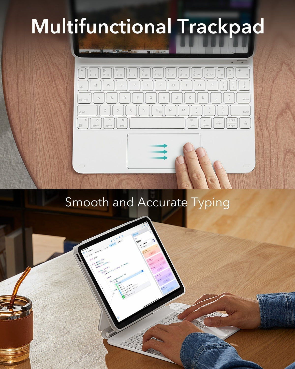 iPad Pro 11ʺ (2025) Rebound Magnetic Keyboard Case 360 Pencil Bundle - US Layout-White ESR ESR
