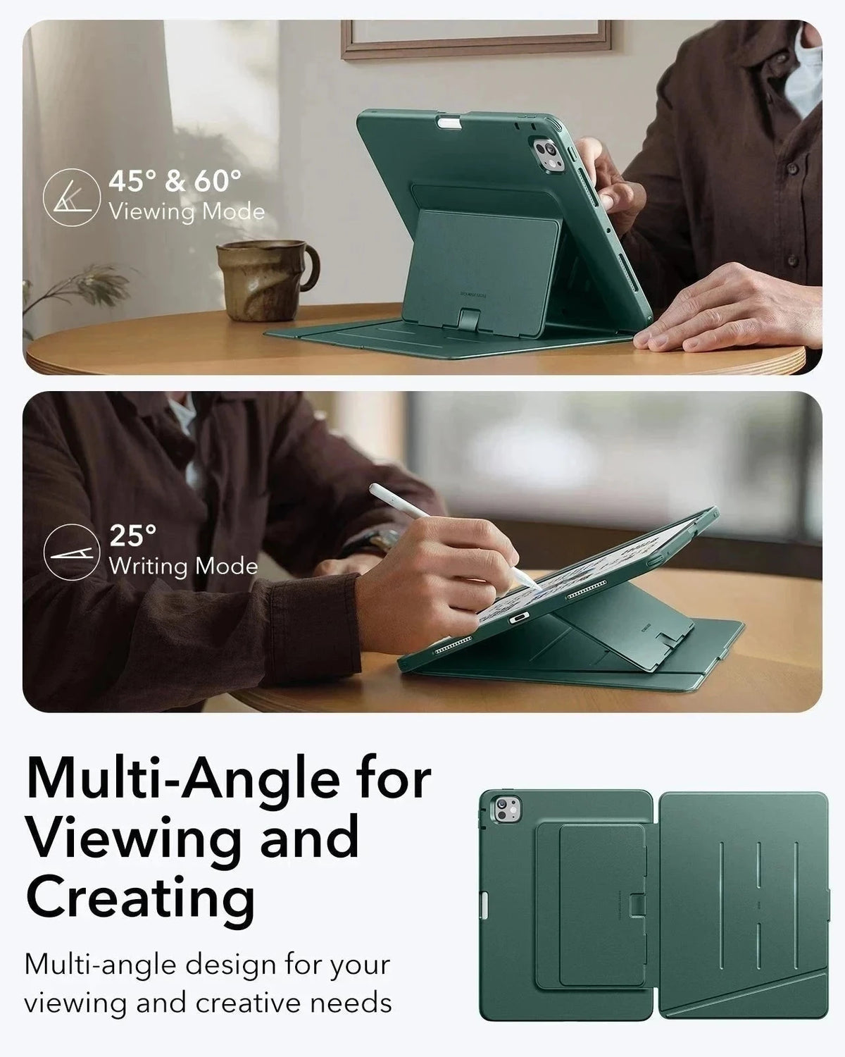 iPad Pro 13" (2024) Flip Magnetic Case with Pencil Holder - Green ESR ESR