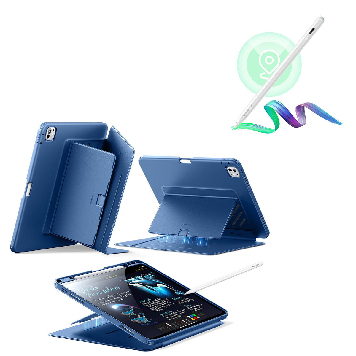 iPad Pro 13″ (2025) Flip Magnetic Case with Pencil Bundle - Navy Blue ESR ESR