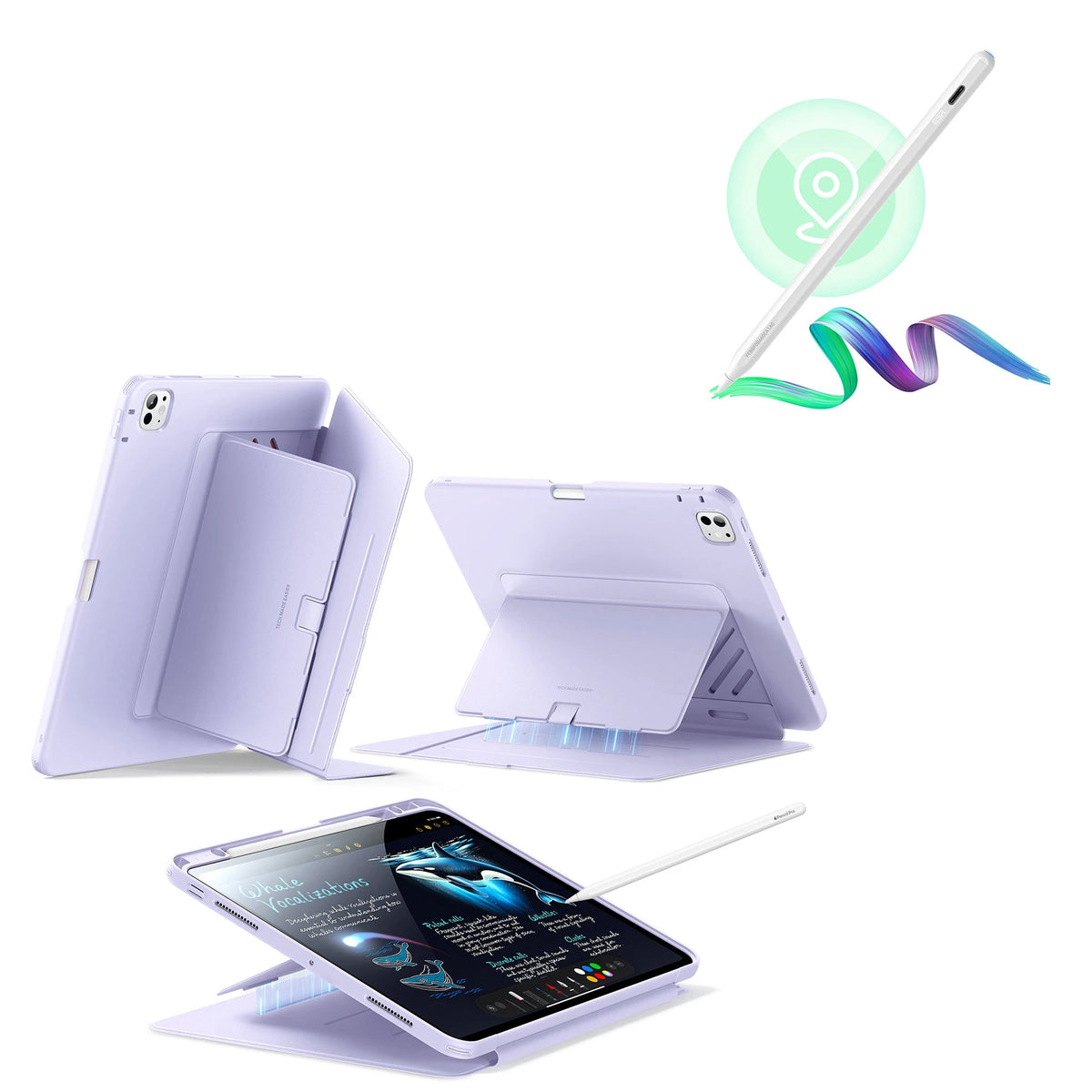 iPad Pro 13″ (2025) Flip Magnetic Case with Pencil Bundle - Purple ESR ESR