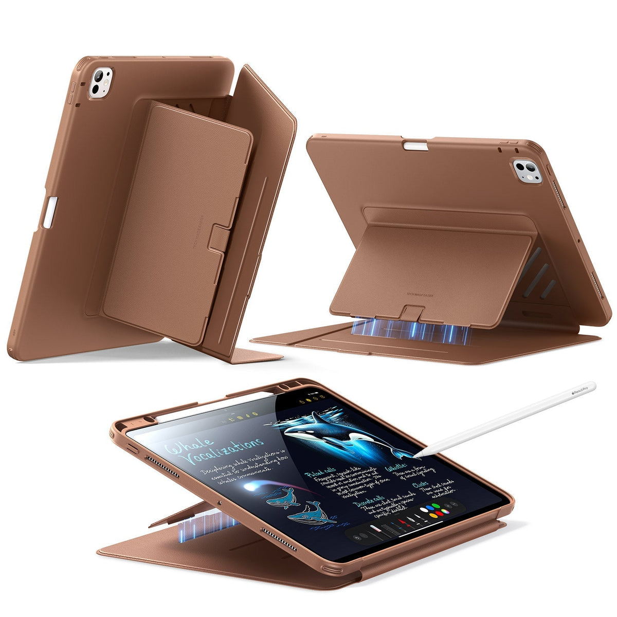 iPad Pro 13" (2024) Flip Magnetic Case with Pencil Holder - Brown ESR ESR