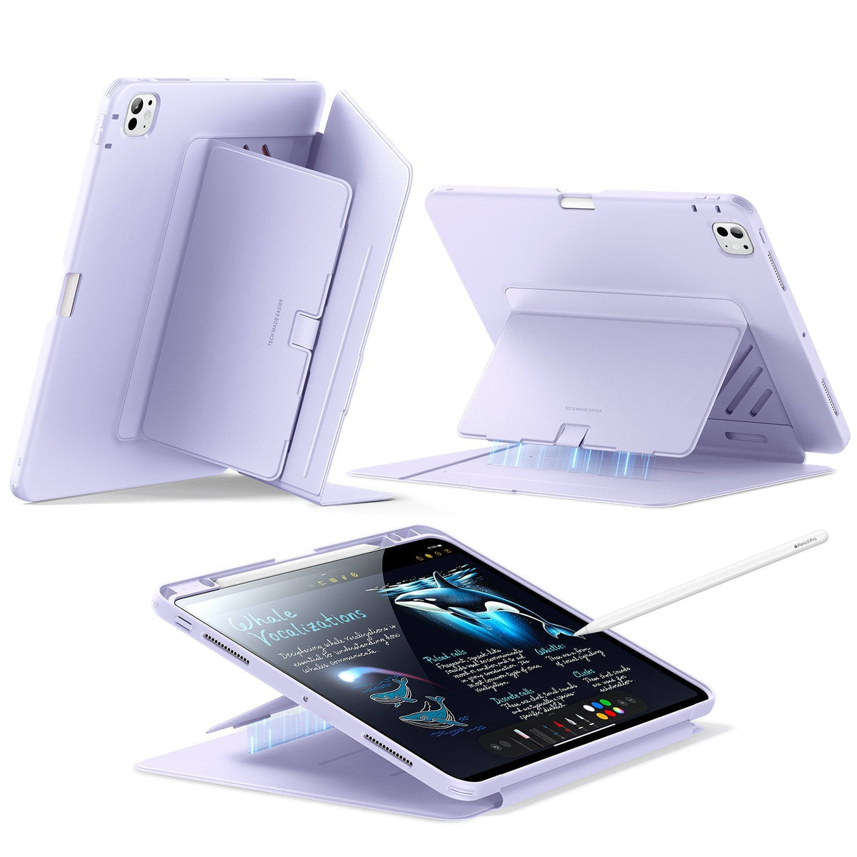 iPad Pro 13" (2024) Flip Magnetic Case with Pencil Holder - Purple ESR ESR