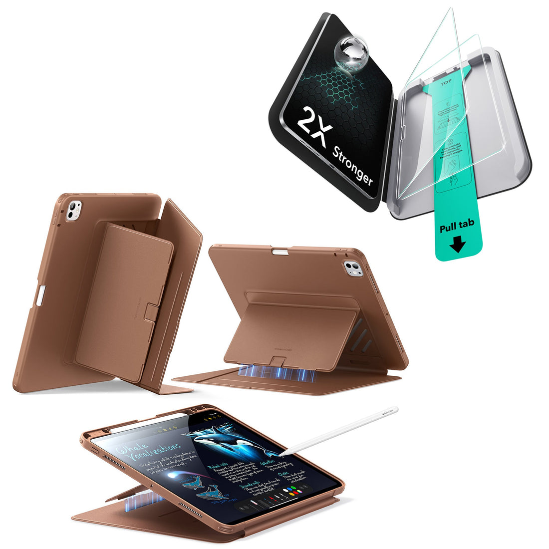 iPad Pro 13ʺ (2025) Flip Magnetic Protection Bundle - Brown ESR ESR