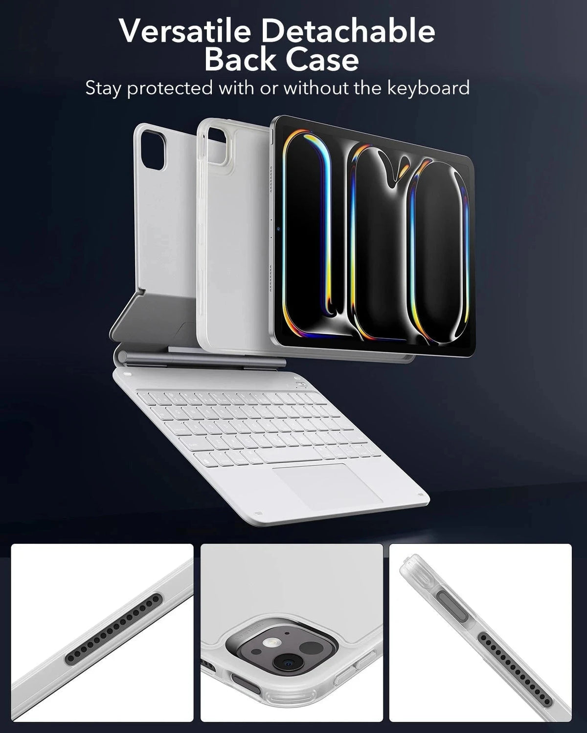 iPad Pro 13" (2025) Rebound Magnetische Tastatur Hülle 360 - DE Layout-Weiß ESR ESR