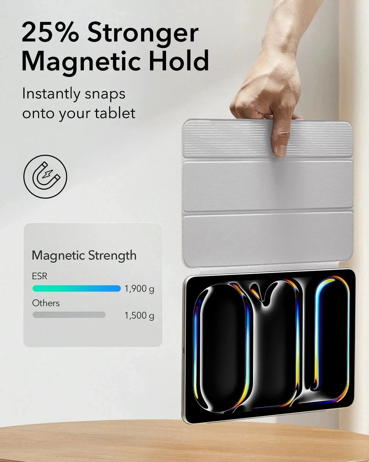 iPad Pro 13" (2025) Rebound Magnetic Case - Brilliant White ESR ESR