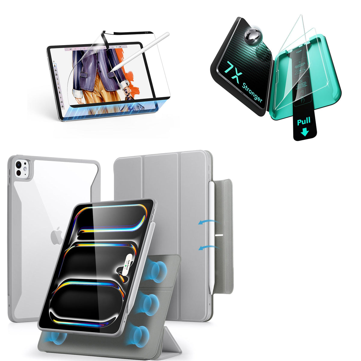 iPad Pro 13ʺ (2025) Rebound Transformation Bundle - Grey ESR ESR