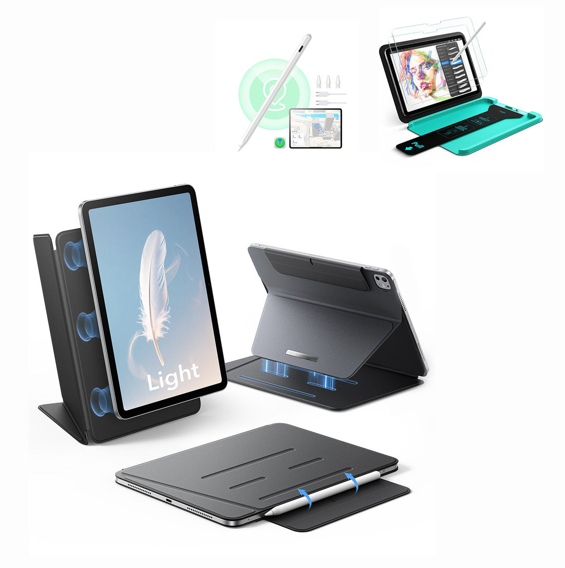 iPad Pro 13" (M5) 2025 AirStance Magnetic Creator Bundle - Black ESR ESR