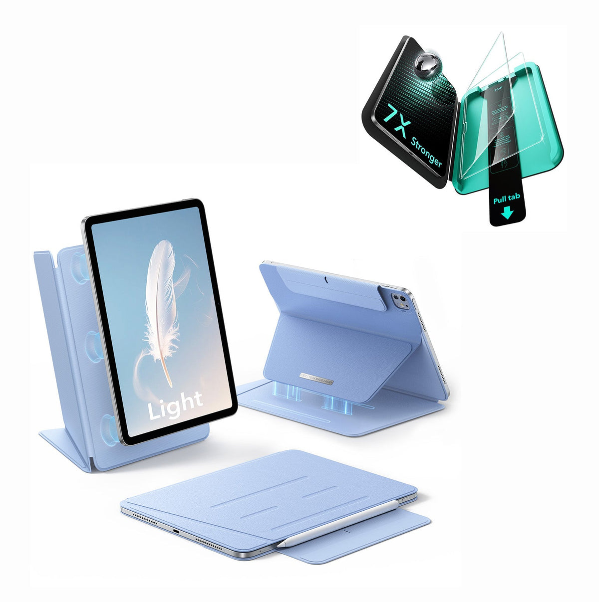 iPad Pro 13" (M5) 2025 AirStance Magnetic Protection Bundle - Sky Blue ESR ESR