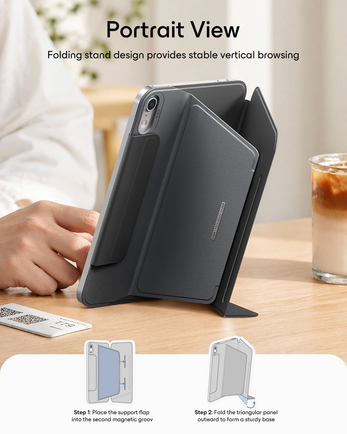 iPad mini (A20 Pro) AirStance Magnetic Case - Black ESR ESR