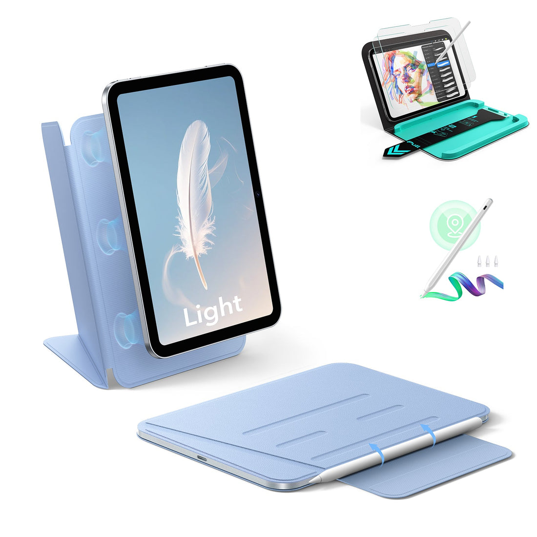 iPad mini (A20 Pro) AirStance Magnetic Creator Bundle - Sky Blue ESR ESR
