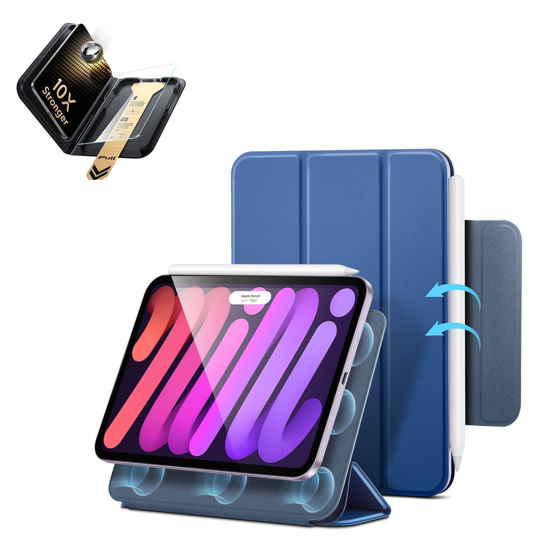 iPad mini (A20 Pro) Rebound Magnetic Ultimate Protection Bundle - Navy Blue ESR ESR