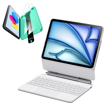 iPad Air 11“ (2025) Rebound Magnetische Tastaturhülle 360 Schutz Bündel-DE Layout-White ESR ESR