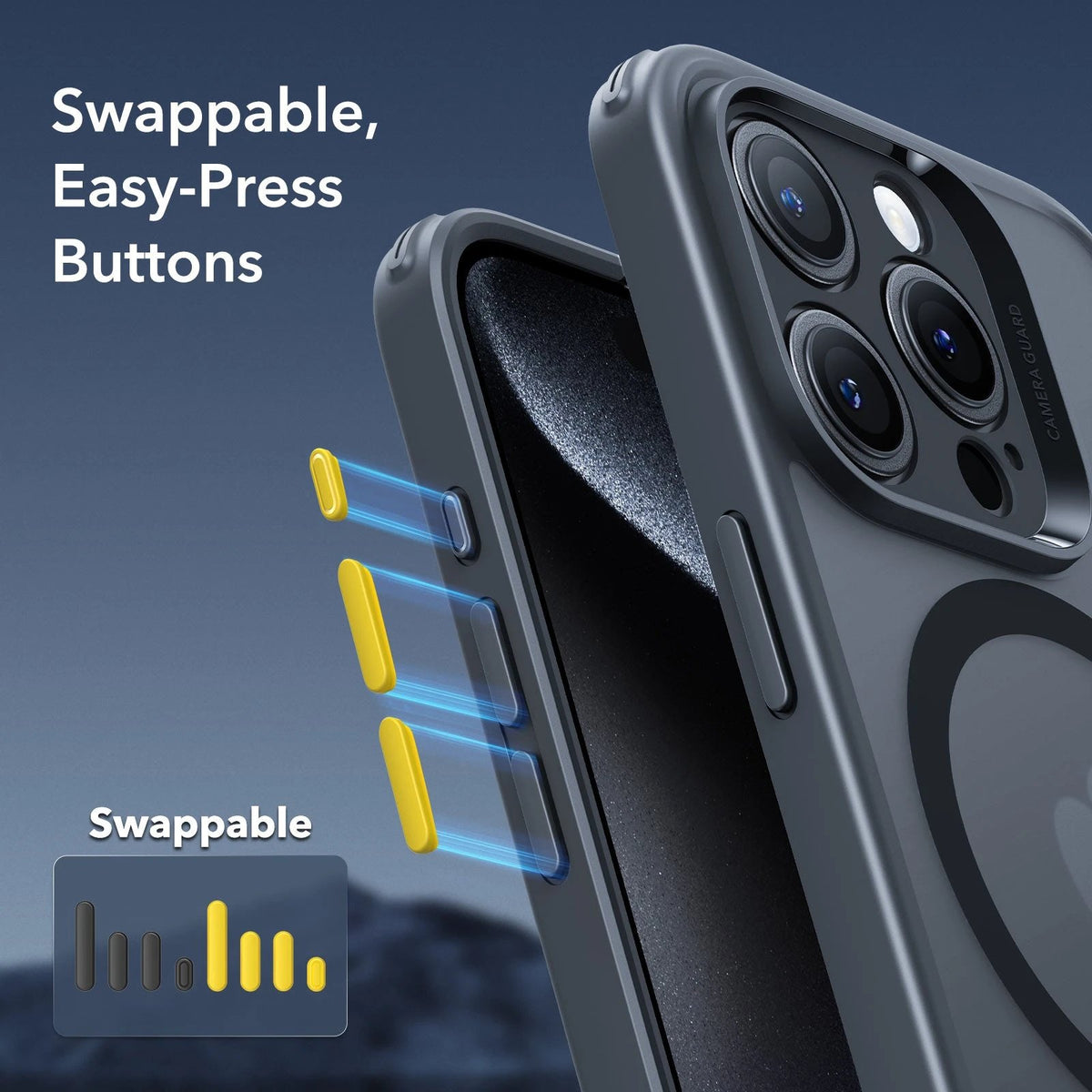iPhone 15 Pro Max Classic Pro Case (HaloLock) Set - Frosted Black ESR ESR