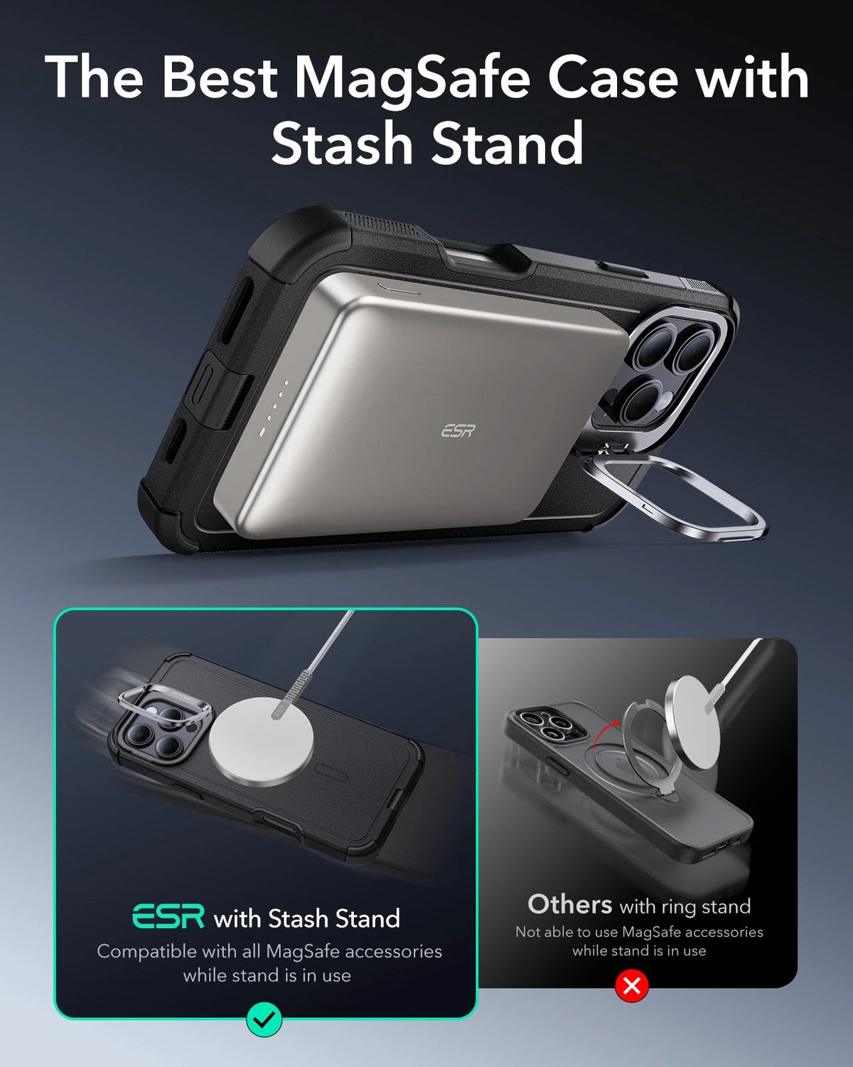 iPhone 16 Pro Cyber Tough Case with Stand Magsafe KF4