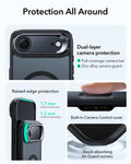 ESR iPhone 17 Air Magsafe Case with Stand Camera Control Frosted Black Raised Edge Protection