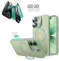 iPhone 17 Classic Hybrid Magsafe Case with Stand & Armorite Screen Protector Bundle Frosted Light Green