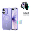 iPhone 17 Classic Hybrid Magsafe Case with Privacy Screen Protector Bundle Frosted Purple