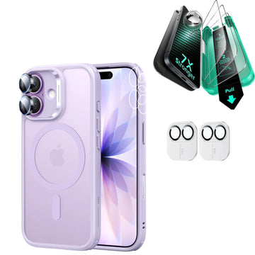iPhone 17 Classic Hybrid Magsafe Case & Armorite Screen Protector Bundle Frosted Light Purple