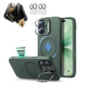 iPhone 17 Pro Max Cloud Soft  Magsafe Case with Corning Glass Screen Protector Green