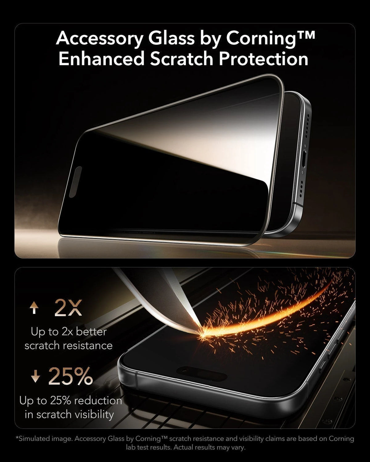 ESR iPhone 17 Corning Glass Privacy Screen Protector  enhance scratch protection