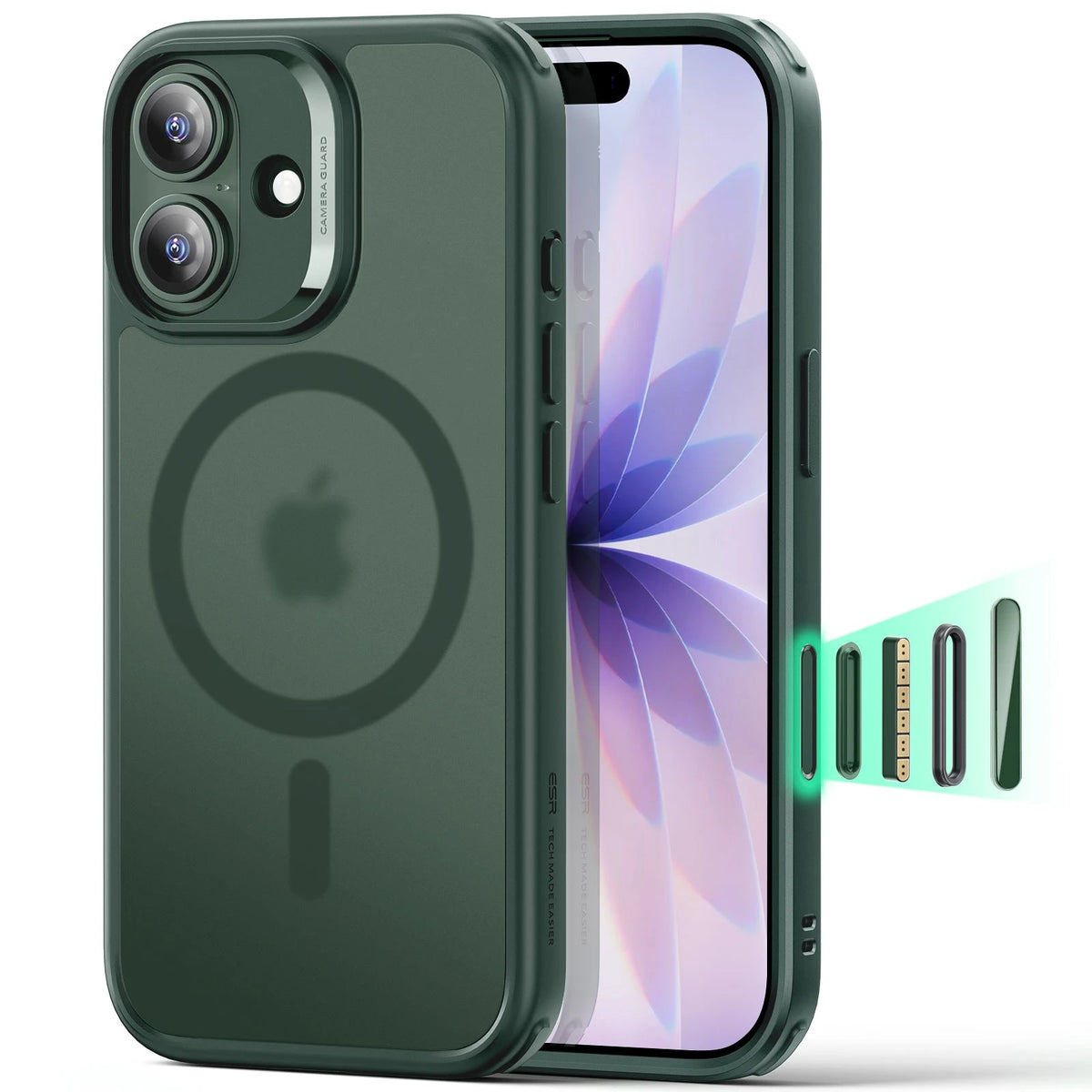 iPhone 17 Classic Hybrid Magnetic Case (Camera Control) - Frosted Green ESR ESR