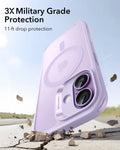 ESR iPhone 17 Claiss Hybrid Magsafe Case Frosted Light Purple 3X Military Grade Protection
