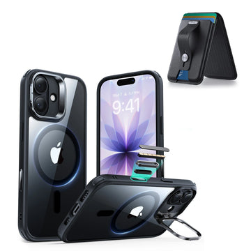 iPhone 17 Classic Hybrid Magsfae Case With Magsafe Wallet Clear Black