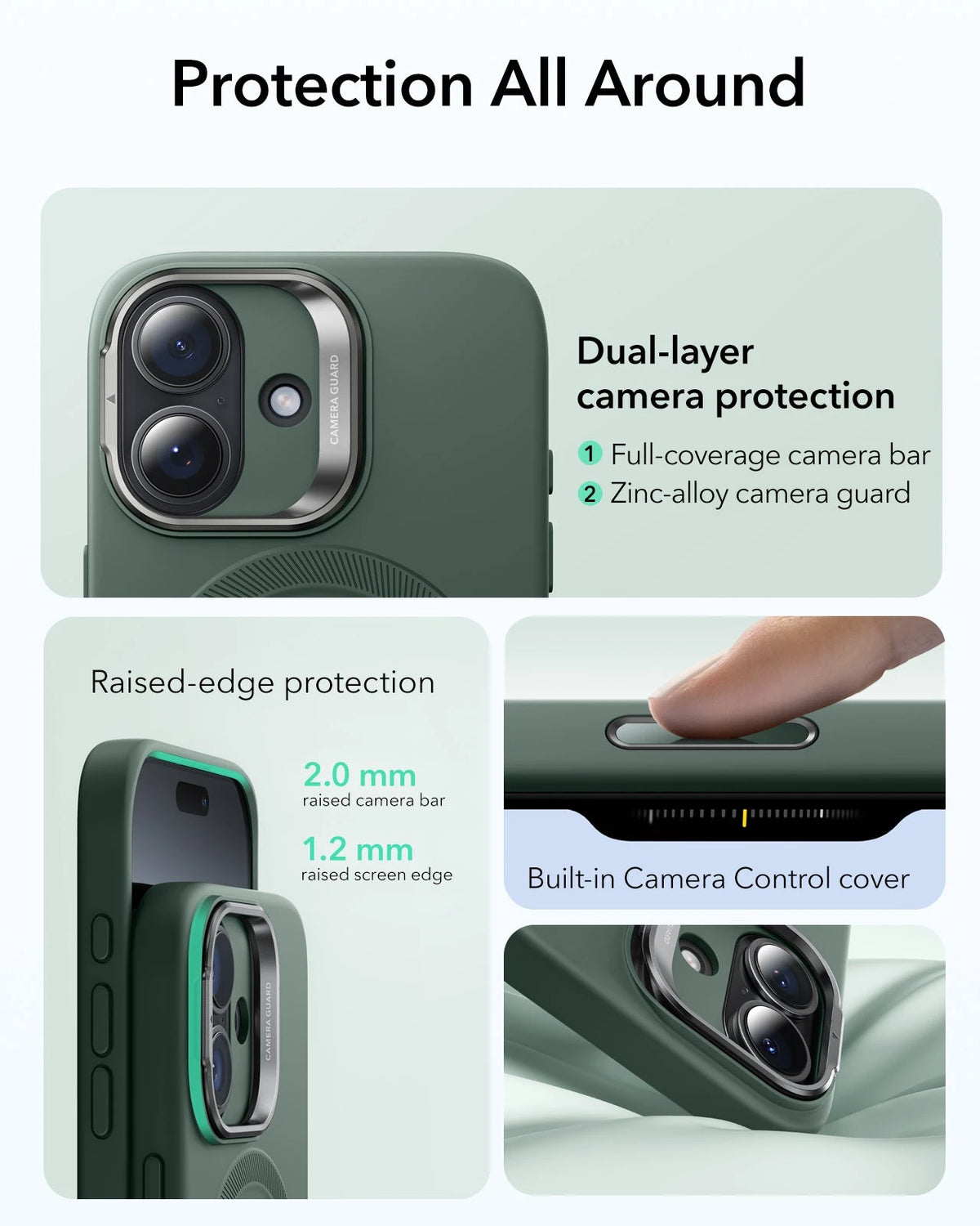 iPhone 17 Cloud Soft Magnetic Case (Camera Control, Stash Stand) - Olive Green ESR ESR