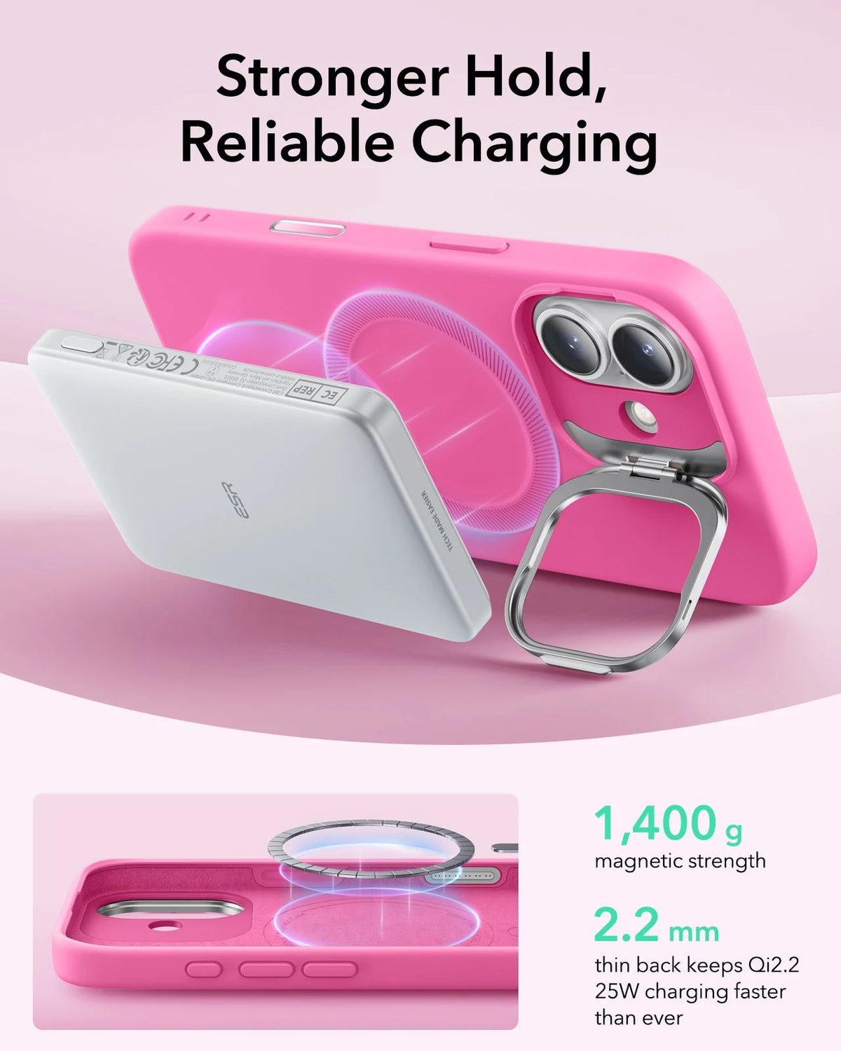 iPhone 17 Cloud Soft Magnetic Case (Camera Control, Stash Stand) - Rosy Pink ESR ESR