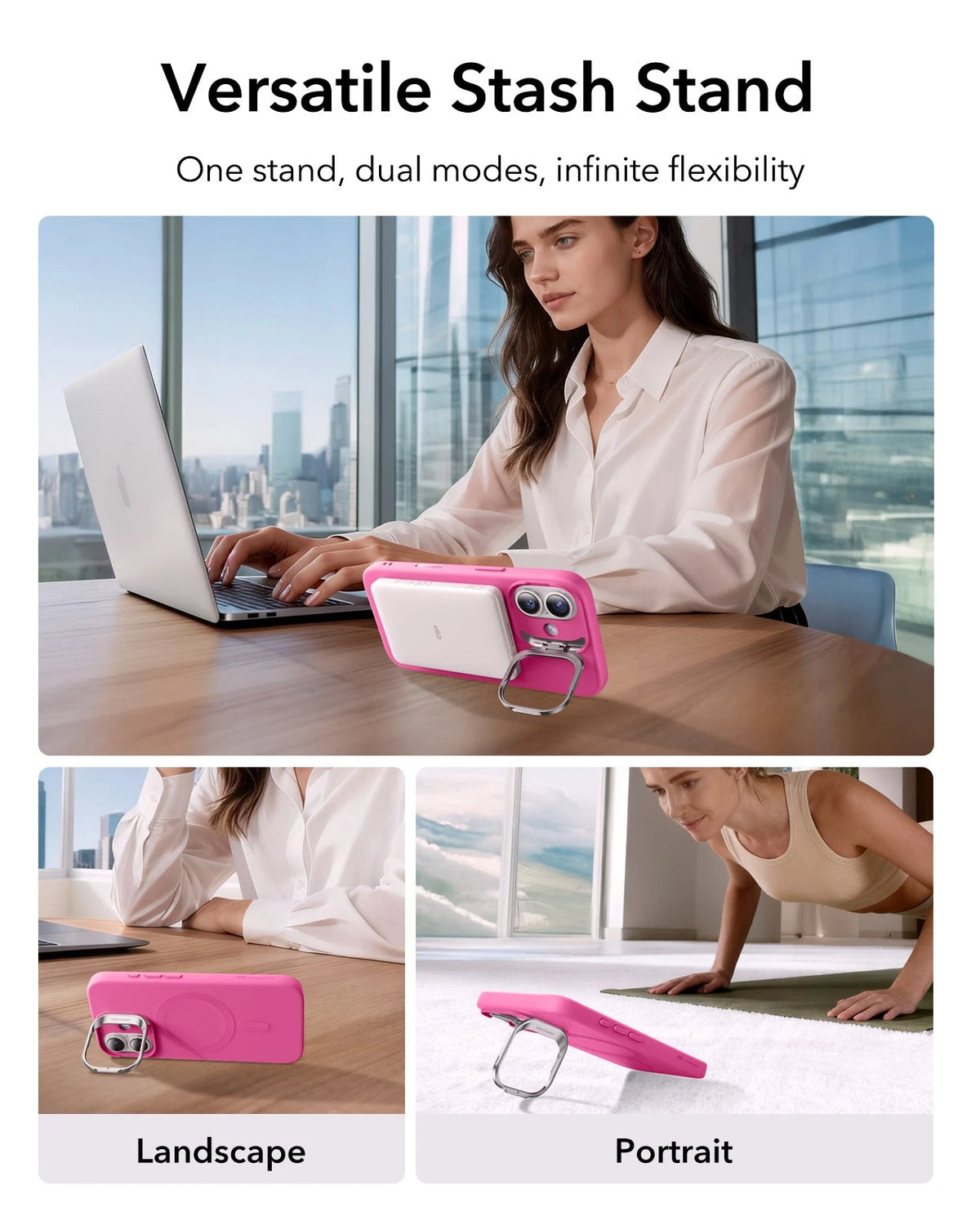 iPhone 17 Cloud Soft Magnetic Case (Camera Control, Stash Stand) - Rosy Pink ESR ESR
