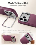 ESR Deep Burgundy Leather iPhone 17 Pro Magsafe Case with Stand Made To Stand Out