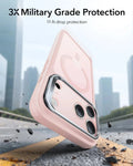 ESR iPhone 17 Pro Magsafe Case with Stand Camera Control Frosted Bubblegum Pink 3× Military Grade Protection