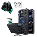 iPhone 17 Pro Cyber Tough Magsafe Case with Stand and Armorite Privacy Screen Protector Black