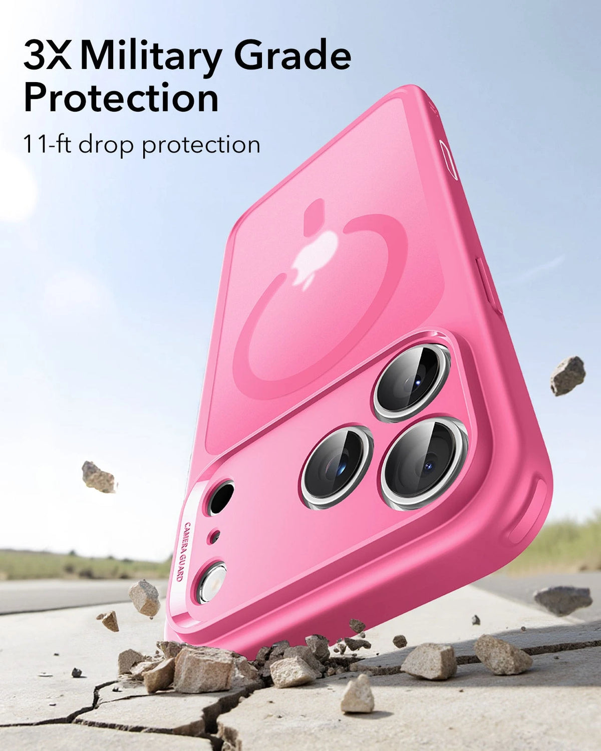 ESR iPhone 17 Pro Magsafe Case with Camera Control Frosted Pink 3× Military Grade Protection