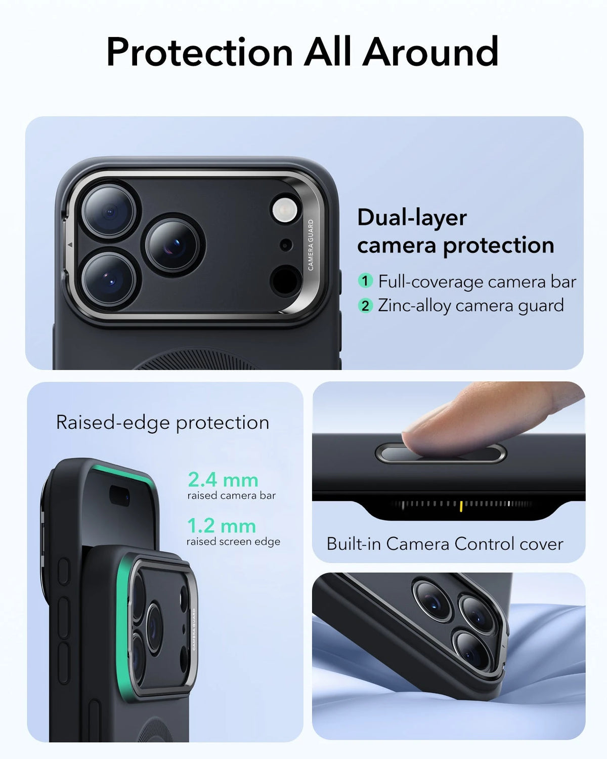 iPhone 17 Pro Cloud Soft Magnetic Case (Camera Control, Stash Stand) - Black ESR ESR