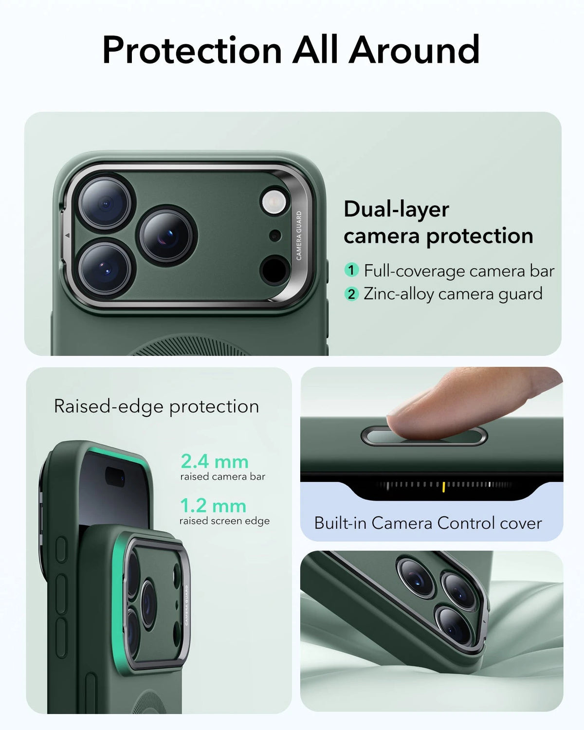 iPhone 17 Pro Cloud Soft Magnetic Case (Camera Control, Stash Stand) - Olive Green ESR ESR