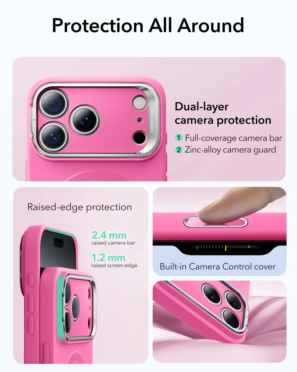 iPhone 17 Pro Cloud Soft Magnetic Case (Camera Control, Stash Stand) - Rosy Pink ESR ESR