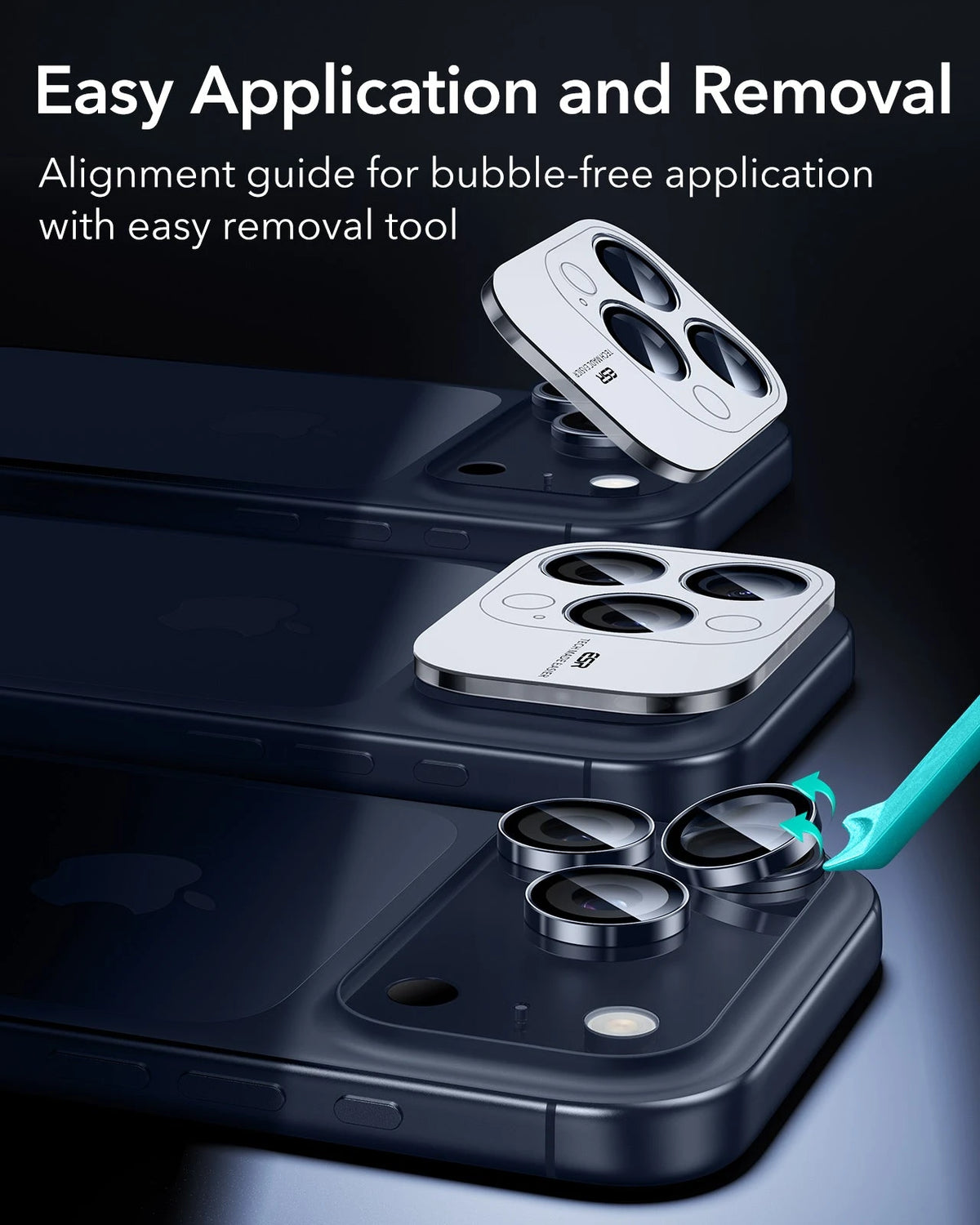 ESR iPhone 17 Pro Max Armorite Camera Lens Protector Blue easy application