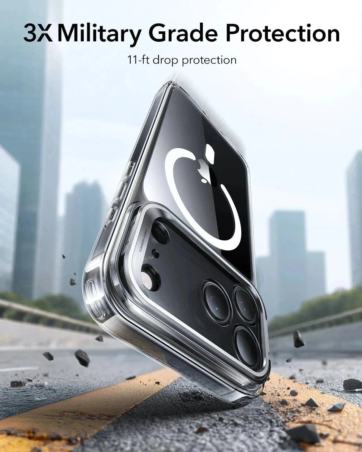 ESR iPhone 17 Pro Magsafe Case with Stand Camera Control Clear 3X Military Grade Protection